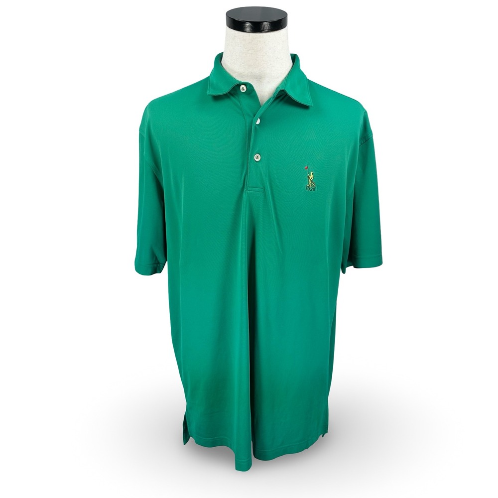 Peter Millar Summer Comfort Polo Shirt Mens XL Green Rolling Green Golf Club
